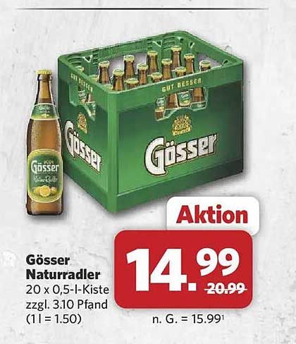 Gösser Naturradler 20 x 0,5-l-Kiste