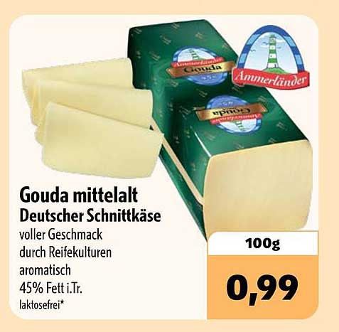 Gouda mittelalt Deutscher Schnittkäse