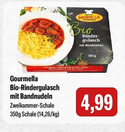 Gourmella Bio-Rindergulasch mit Bandnudeln