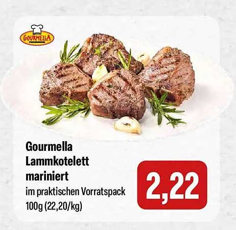 Gourmella Lammkotelett mariniert im praktischen Vorratspack 100g (22,20/kg)
