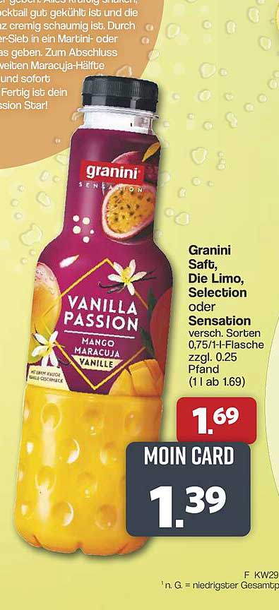 Granini Saft, Die Limo, Selection oder Sensation