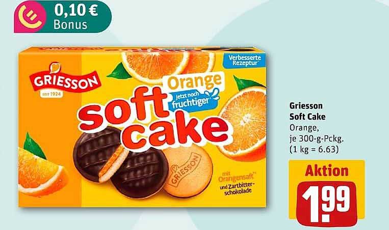 Griesson Soft Cake Orange, je 300-g-Packg. (1 kg = 6.63)