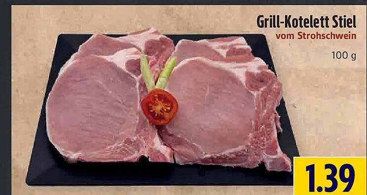 Grill-Kotelett Stiel vom Strohschwein