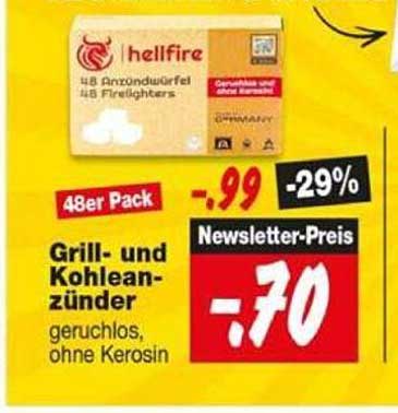 Grill- und Kohleanzünder geruchlos, ohne Kerosin