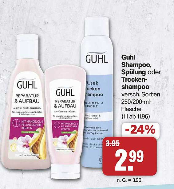 Guhl Shampoo, Spülung oder Trockenshampoo