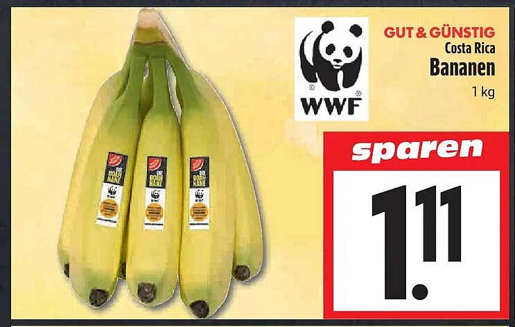 GUT & GÜNSTIG Costa Rica Bananen 1 kg