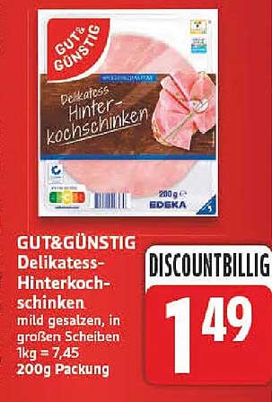 GUT&GÜNSTIG Delikatess-Hinterkochschinken