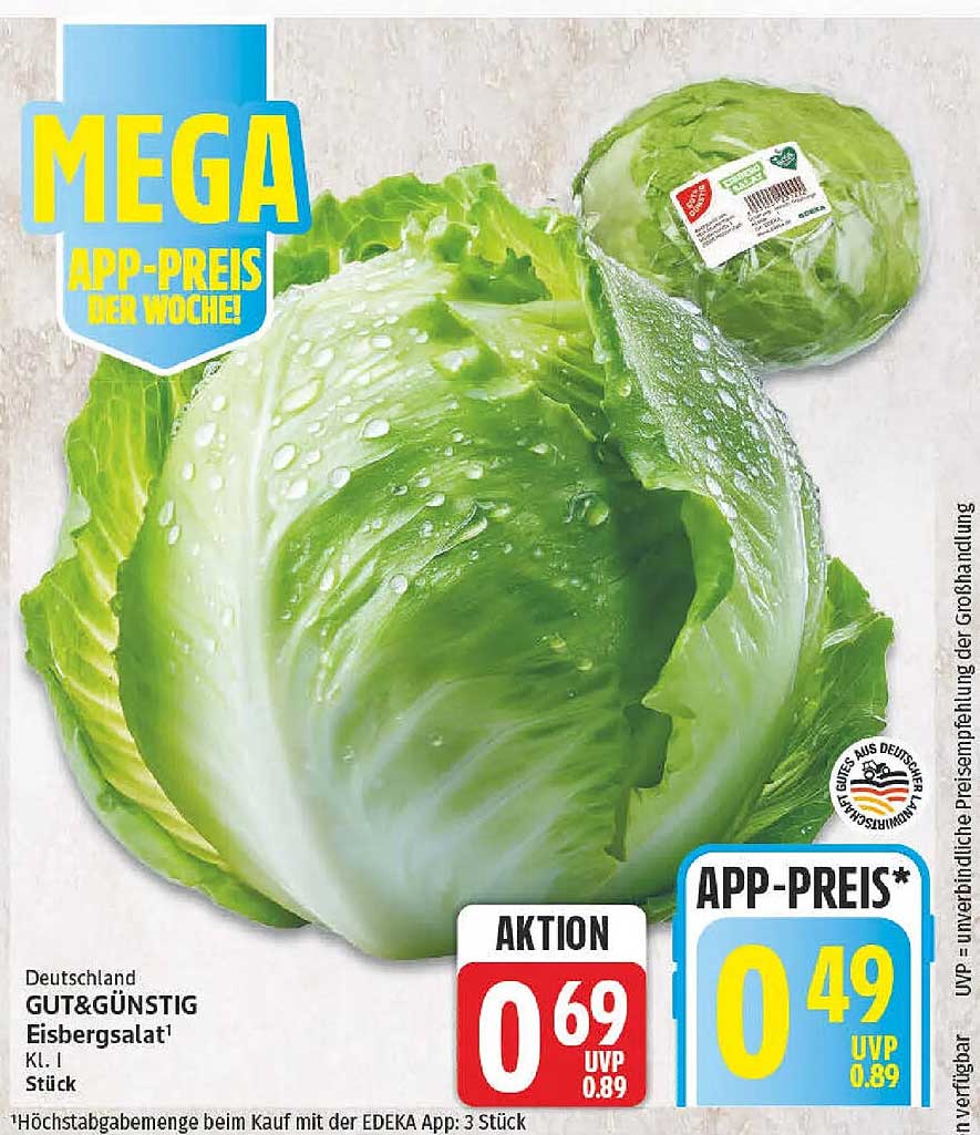 GUT&GÜNSTIG Eisbergsalat¹ Kl. I Stück