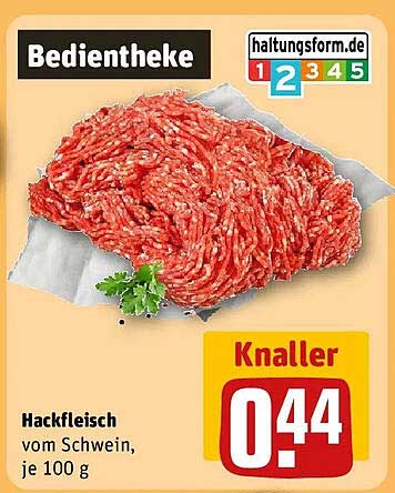 Hackfleisch vom Schwein, je 100 g