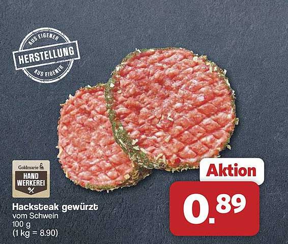 Hacksteak gewürzt