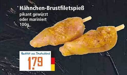 Hähnchen-Brustfiletspieß pikant gewürzt oder mariniert 100g