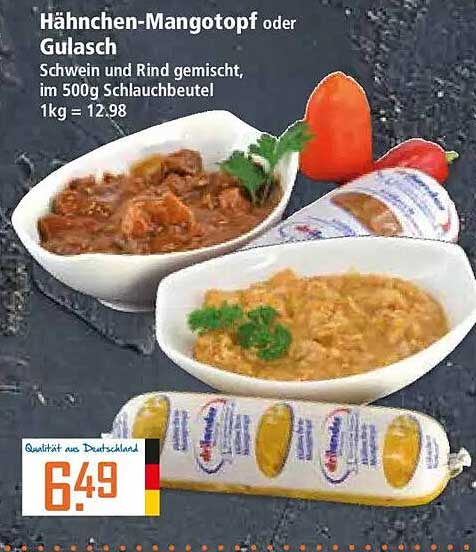Hähnchen-Mangotopf oder Gulasch
