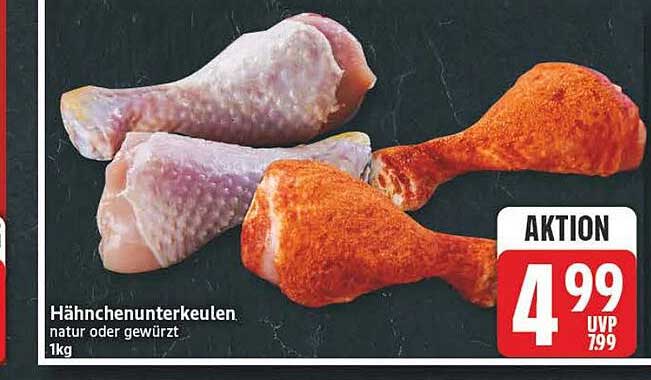 Hähnchenunterkeulen, natur oder gewürzt, 1kg