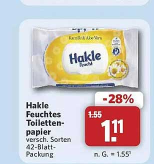 Hakle Feuchtes Toilettenpapier versch. Sorten 42-Blatt-Packung