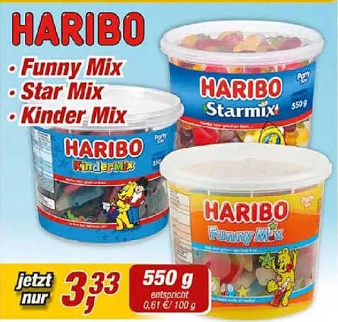 HARIBO Funny Mix • Star Mix • Kinder Mix