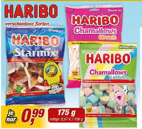 HARIBO verschiedene Sorten