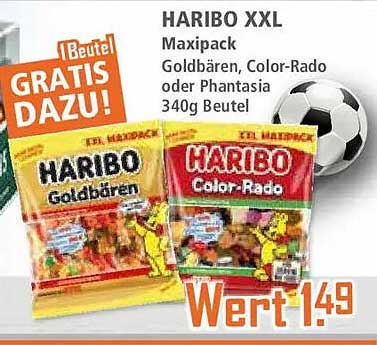 HARIBO XXL Maxipack Goldbären, Color-Rado oder Phantasia 340g Beutel