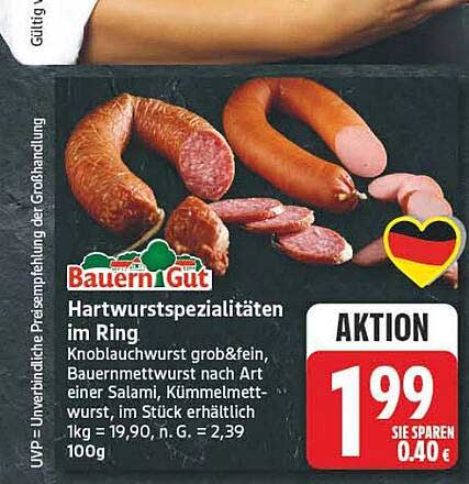Hartwurstspezialitäten im Ring