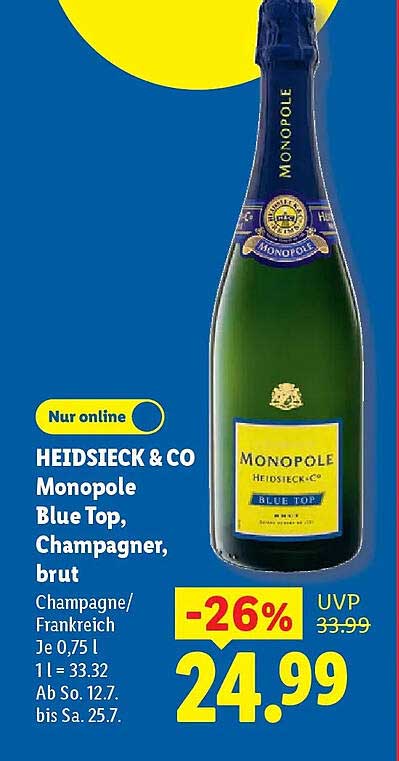 HEIDSIECK & CO Monopole Blue Top, Champagner, brut