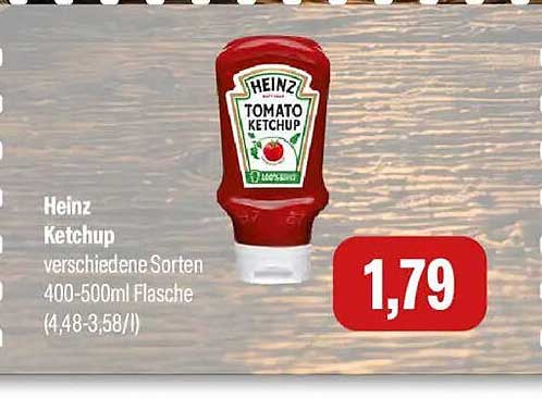 Heinz Ketchup verschiedene Sorten 400-500ml Flasche (4,48-3,58/l)