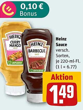 Heinz Sauce versch. Sorten, je 220-ml-Fl. (1 l = 6.77)