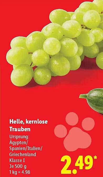 Helle, kernlose Trauben