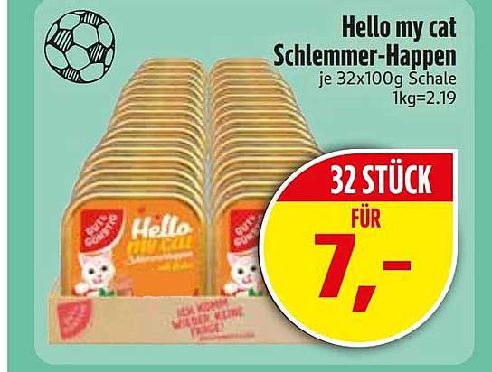 Hello my cat Schlemmmer-Happen je 32x100g Schale 1kg=2.19