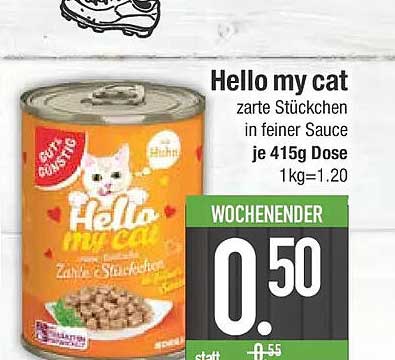 Hello my cat zarte Stückchen in feiner Sauce je 415g Dose