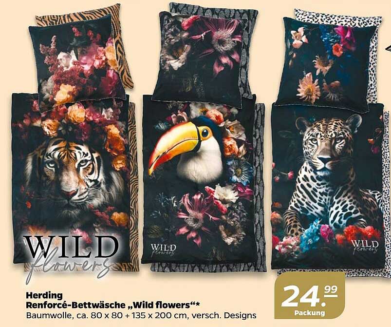 Herding Renforcé-Bettwäsche „Wild flowers“**
