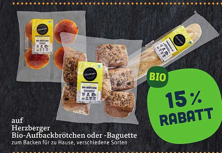 Herzberger Bio-Aufbackbrötchen oder -Baguette