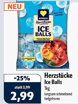 Herzstücke Ice Balls 1kg Langsam schmelzend tiefgefroren