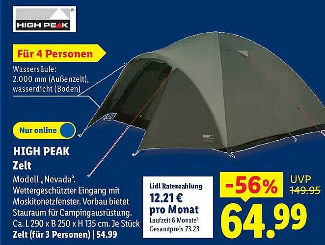 HIGH PEAK Zelt Modell „Nevada“