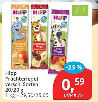 Hipp Fruchtriegel versch. Sorten 20/23 g