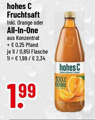 hohes C Fruchtsaft inkl. Orange oder All-In-One aus Konzentrat