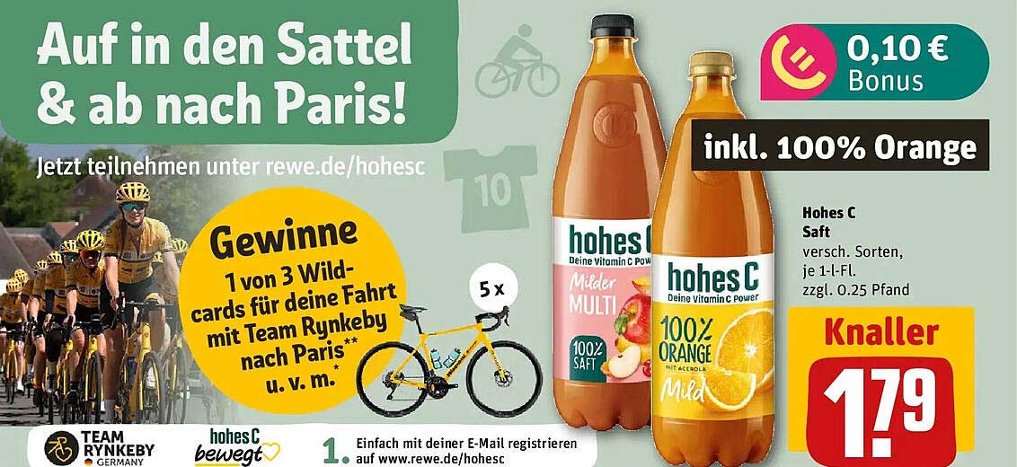 Hohes C Saft versch. Sorten, je 1-l-Fl.