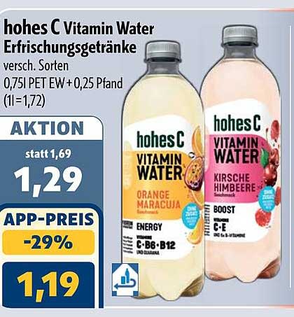 hohes C Vitamin Water Erfrischungsgetränke