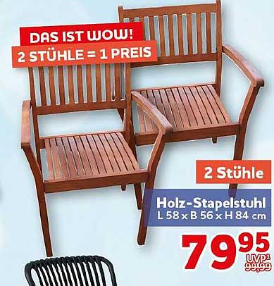 Holz-Stapelstuhl L 58 x B 56 x H 84 cm