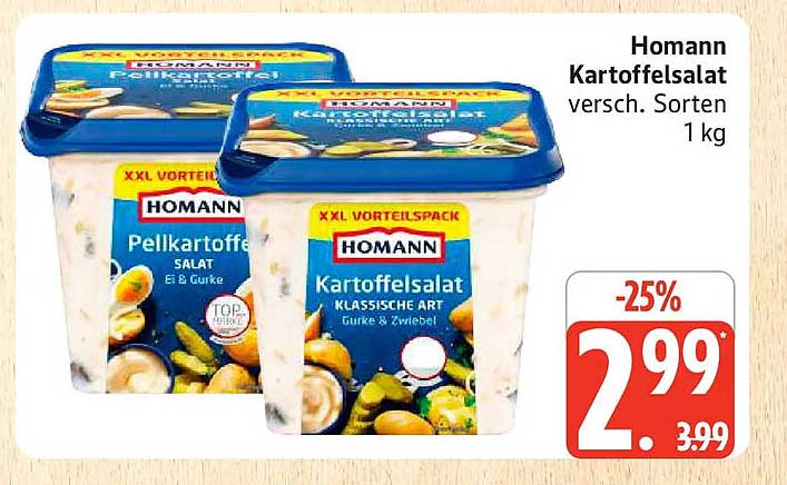 Homann Kartoffelsalat versch. Sorten 1 kg