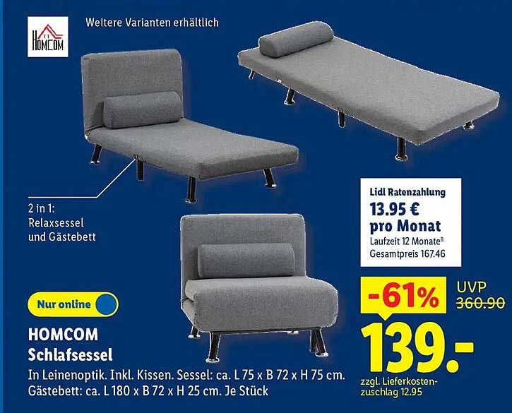 HOMCOM Schlafsessel