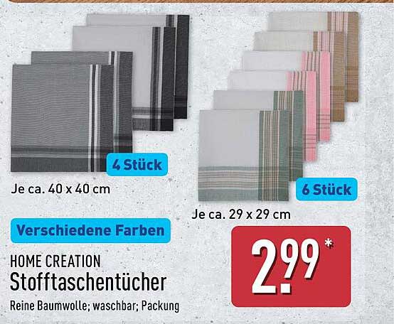 HOME CREATION Stofftaschentücher