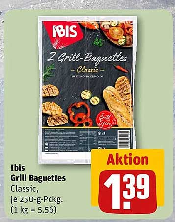 Ibis Grill Baguettes Classic, je 250-g-Pckg. (1 kg = 5.56)