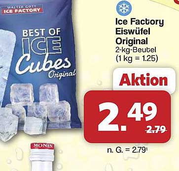 Ice Factory Eiswürfel Original 2-kg-Beutel