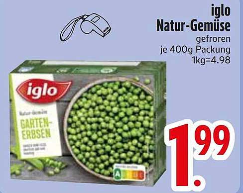 iglo Natur-Gemüse gefroren je 400g Packung 1kg=4.98