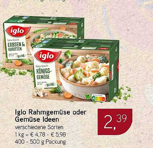 Iglo Rahmgemüse oder Gemüse Ideen