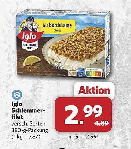 Iglо Schlemmer-filet versch. Sorten 380-g-Packung (1 kg = 7.87)