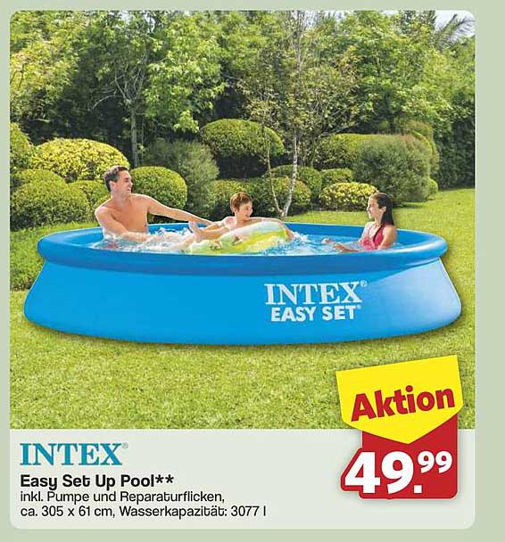 Intex Easy Set Up Pool** inkl. Pumpe und Reparaturflicken, ca. 305 x 61 cm, Wasserkapazität: 3077 l