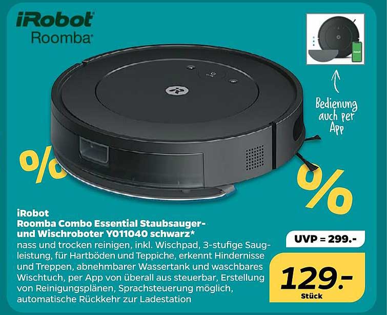 iRobot Roomba Combo Essential Staubsauger- und Wischroboter Y011040 schwarz*