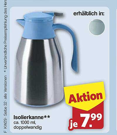 Isolierkanne** ca. 1000 ml, doppelwandig