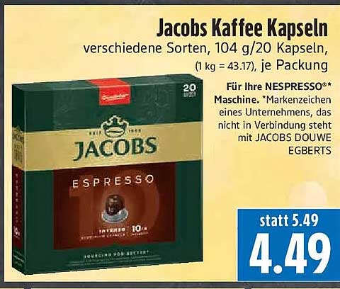 Jacobs Kaffee Kapseln
