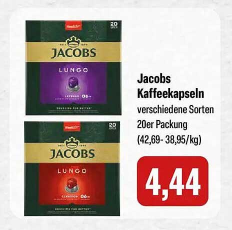 Jacobs Kaffeekapseln verschiedene Sorten 20er Packung (42,69-38,95/kg)
